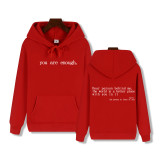 Padded Letter Print Drawstring Hooded Sweatshirt GXWF-03
