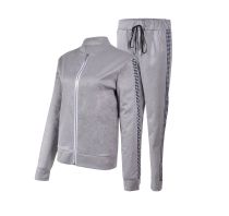 Fashion Patchwork Zipper Jackets Two Piece Pants Set GXWF-ab321