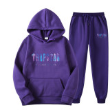 Plus Size Letter Print Hooded Sweatshirt And Pants Jogging Suit GXWF-LI-192