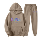 Plus Size Letter Print Hooded Sweatshirt And Pants Jogging Suit GXWF-LI-192