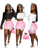 Solid Color Off Shoulder Crop Tops YH-5306