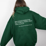 Padded Letter Print Drawstring Hooded Sweatshirt GXWF-03