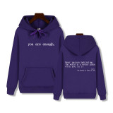 Padded Letter Print Drawstring Hooded Sweatshirt GXWF-03
