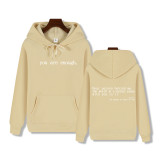 Padded Letter Print Drawstring Hooded Sweatshirt GXWF-03