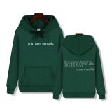 Padded Letter Print Drawstring Hooded Sweatshirt GXWF-03