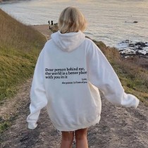 Padded Letter Print Drawstring Hooded Sweatshirt GXWF-03