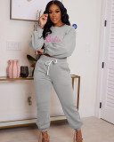 Hot Drill Print Casual Long Sleeve Sport Two Piece Set  WAF-7306340