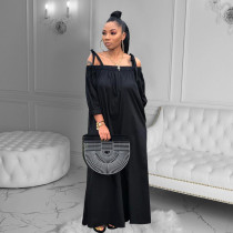Casual One Shoulder Lantern Sleeve Loose Jumpsuit HMS-5579