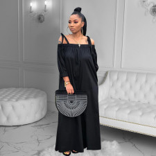 Casual One Shoulder Lantern Sleeve Loose Jumpsuit HMS-5579