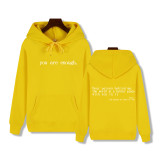 Padded Letter Print Drawstring Hooded Sweatshirt GXWF-03