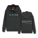 Padded Letter Print Drawstring Hooded Sweatshirt GXWF-03