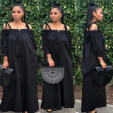 Casual One Shoulder Lantern Sleeve Loose Jumpsuit HMS-5579