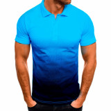 Men's Plus Size Gradient Color Sport Short Sleeve POLO Shirt GXWF-ZT135