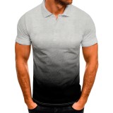 Men's Plus Size Gradient Color Sport Short Sleeve POLO Shirt GXWF-ZT135