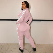 Casual Patchwork Long Sleeve Sport Two Piece Pants Set YIM-116