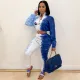Contrast Color Letter Print Tops And Pants 2 Piece Set LSL-6393