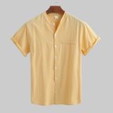 Men's Plus Size Short Sleeve Solid Color Shirt GXWF-B66
