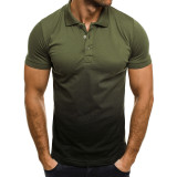 Men's Plus Size Gradient Color Sport Short Sleeve POLO Shirt GXWF-ZT135