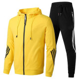 Men's Plus Size Sport Zipper Hoodies Two Piece Pants Set GXWF-11