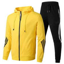Men's Plus Size Sport Zipper Hoodies Two Piece Pants Set GXWF-11