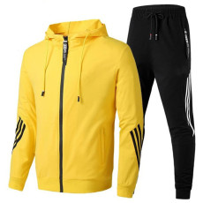 Men's Plus Size Sport Zipper Hoodies Two Piece Pants Set GXWF-11