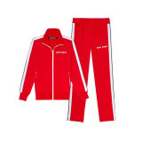 Men's Plus Size Strpe Color Block Zipper Sweatshirt Two Piece Pants Set GXWF-qn003