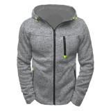 Men's Plus Size Casual Sport Long Slleve Plush Hooded Sweatshirt GXWF-ZL-KJ-W12