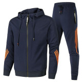 Men's Plus Size Sport Zipper Hoodies Two Piece Pants Set GXWF-11