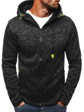 Men's Plus Size Casual Sport Long Slleve Plush Hooded Sweatshirt GXWF-ZL-KJ-W12