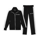 Men's Plus Size Strpe Color Block Zipper Sweatshirt Two Piece Pants Set GXWF-qn003