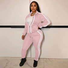 Casual Patchwork Long Sleeve Sport Two Piece Pants Set YIM-116