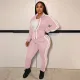 Casual Patchwork Long Sleeve Sport Two Piece Pants Set YIM-116