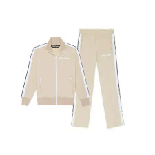 Men's Plus Size Strpe Color Block Zipper Sweatshirt Two Piece Pants Set GXWF-qn003