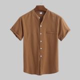 Men's Plus Size Short Sleeve Solid Color Shirt GXWF-B66