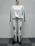 Plus Size Casual Long Sleeve Pullover And Pants Two Piece Set NY-10606