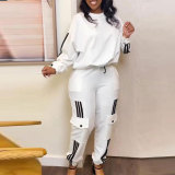 Plus Size Casual Long Sleeve Pullover And Pants Two Piece Set NY-10606