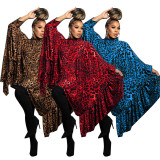 Leopard Print Long Sleeve Long Shawl Top YF-10620