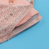 Plus Size Hot Diamond Sling Mesh Splicing Cake Dress NY-2820