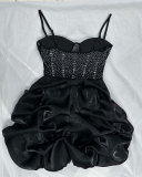Plus Size Hot Diamond Sling Mesh Splicing Cake Dress NY-2820