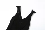 Hollow Out Knits Sleeveless Tight Jumpsuit XEF-34371