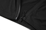 Solid Color Long Sleeve Zipper Slim Two Piece Pants Set XEF-34549