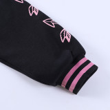 Fashion Letter Embroider Print Patchwork Baseball Jacket FL-23524