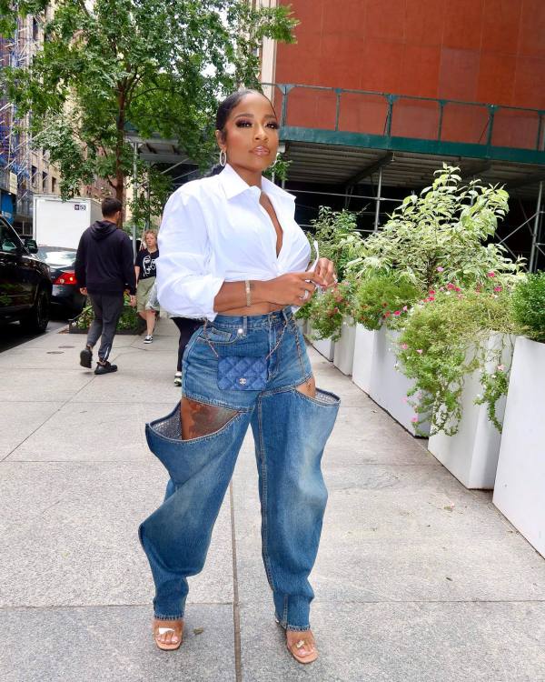 Fashion Irregular Hollow Out Jeans MEM-88522