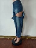 Fashion Irregular Hollow Out Jeans MEM-88522