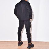 Men's Plus Size Solid Multi-Pockets Slim Two Piece Pants Set GXWF-FJ-088