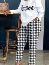 Fashion Print Long Sleeve Sport Two Piece Pants Set SH-390845