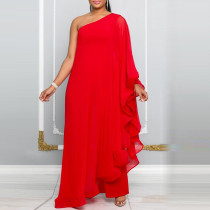 Plus Size Sexy One Shoulder Sleeveless Jumpsuit NY-2816