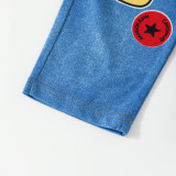 Kids Boy Girl Faux Denim Print Pants YKTZ-2322