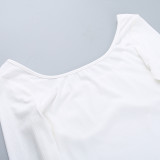 Solid Color Knit Long Sleeve Tight Bodysuit FL-LH23523