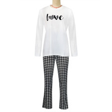 Fashion Print Long Sleeve Sport Two Piece Pants Set SH-390845